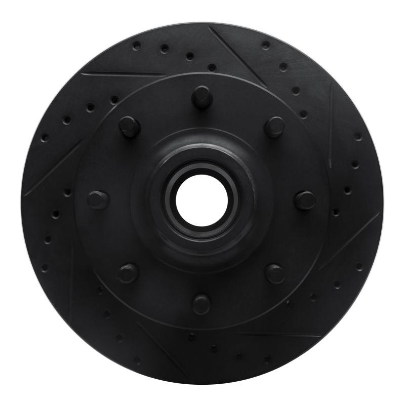 Chevrolet Express 3500 Brake Rotor (1) - Front Right - R1 Concepts - Drilled & Slotted - Black - `01-`02